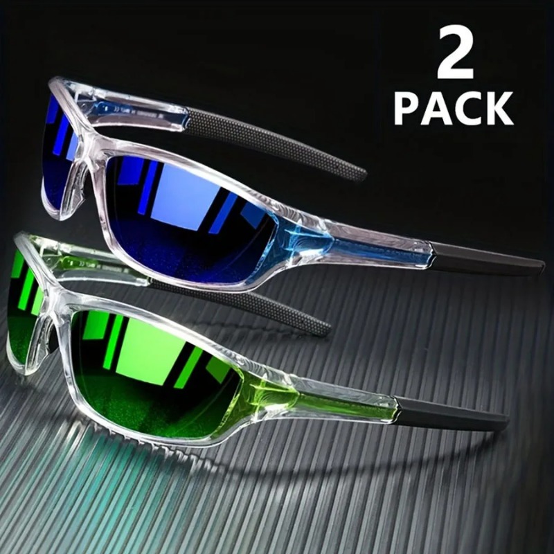 Cycling Glasses - 1/2PCS Sports Sunglasses for Men Lightweight
