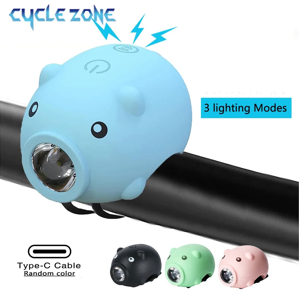 Bike Bell - Cute Pig Bicycle Front Light with