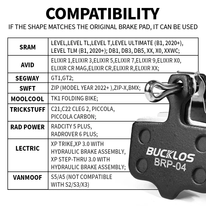 BUCKLOS Resin Disc Brake Pad F - огляд і ціна Ykyw Cycling Gear