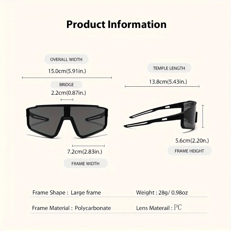 2pcs Men's Oversized Cycling S - огляд і ціна Cycling Glasses