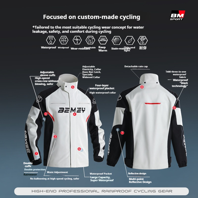 Motorcycle Raincoat for Men, T - огляд і ціна Cycling Gear Men
